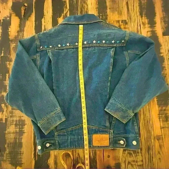 Vintage 80s Oversized Denim Western Cowboy Rodeo Jean Jacket Men’s Small - Picture 15 of 16